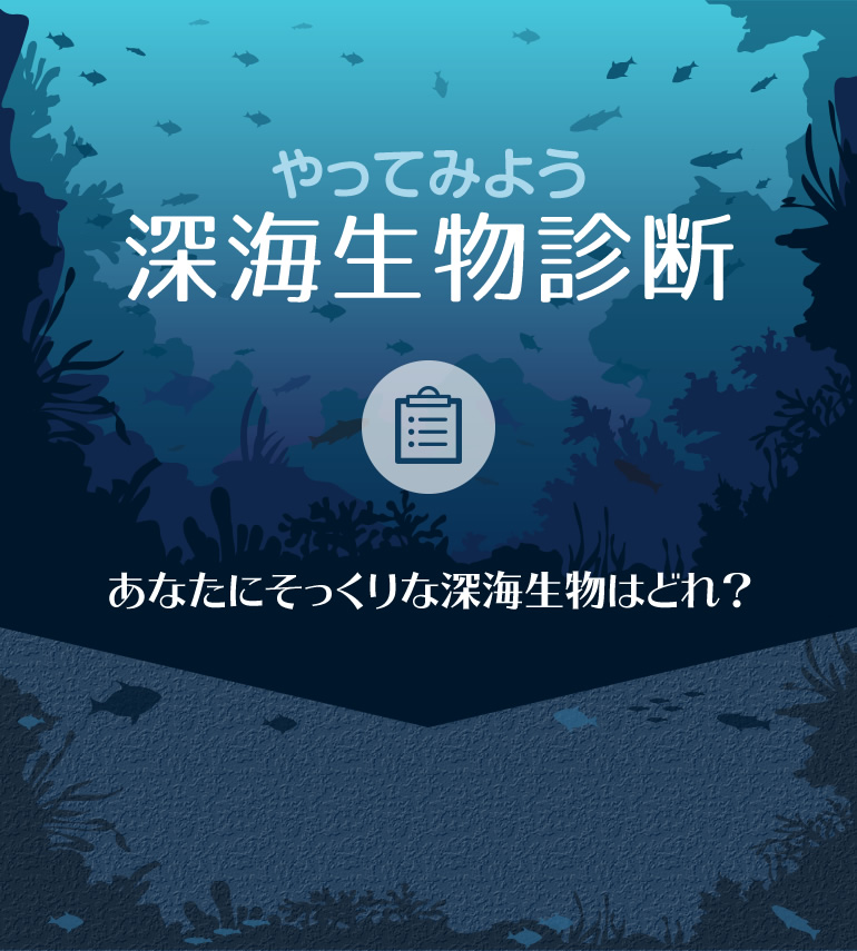 やってみよう!深海生物診断 あなたにそっくりな深海生物はどれ？