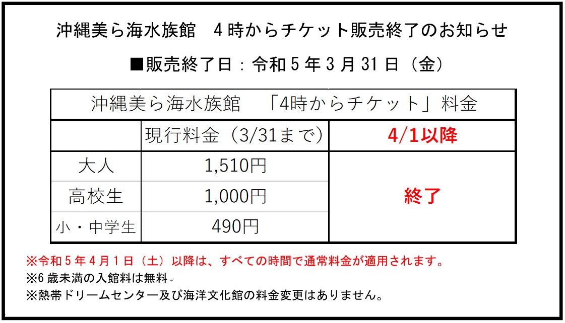 『4時からチケット』 販売終了についての画像